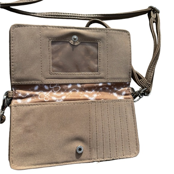 JESSICA SIMPSON Wristlet Wallet Crossbody Color Taupe - Picture 4 of 8